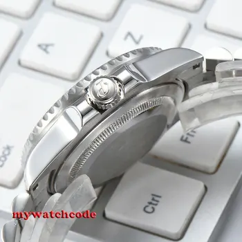 Zīmola Luksusa Vīriešu Pulksteņi 40mm PARNIS black dial safīra stikls datums miyota automātiskā vīriešu rokas pulksteņi