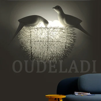 Putnu Ligzdu LED Sienas Lampas Bērnu Guļamistaba Mācību Telpa, Restorāns Apdare Jaunums zemapmetuma Ar 3D Putnu Mākslas Lampas