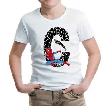 Modes Numuru Drukāt Zēnu T Krekls Vasaras Īsām Piedurknēm O-veida kakla Bērniem Gadījuma Tee Bērniem Drēbes Karikatūra T Krekls KT-2193