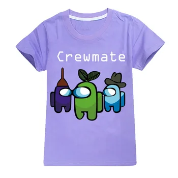 Crewmate Bērniem Drēbes Zēniem 8. - 12. Modes Apģērbus, Starp MUMS Spēli Toddler Meitene Drēbes Zēniem ar Īsām Piedurknēm Topi Pusaudžu Smieklīgi Krekls