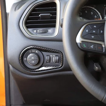 Jeep Renegade 2016-2020 ABS Oglekļa Šķiedras Galvas Gaismas Vadības Slēdzis Apdares Interjera Piederumiem, 1GAB.