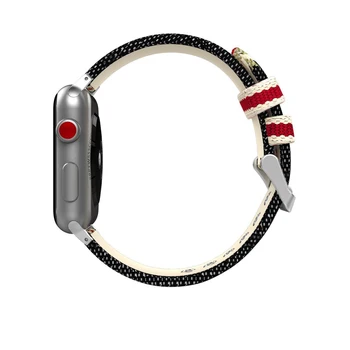 Karoga Modelis Stila Neilona Ādas Band Apple Skatīties 38mm 42mm Ādas Watchband iWatch 40mm 44mm, Neilona Siksnas, Sērija 2 3 4 5