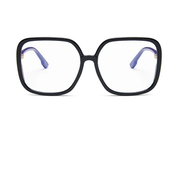 Datoru zilā gaisma brilles, Lielas Kvadrātveida acu stikla rāmis sievietēm Retro vintage skaidrs, Sieviešu pārredzamu Optiskās brilles Rāmis