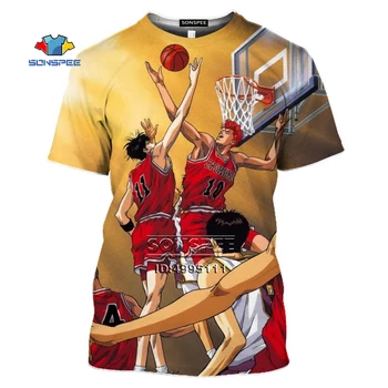 SONSPEE Japāna Karstā Anime SLAM DUNK Basketbola Komanda Sakuragi 3D Druka T kreklu apdruka Vīriešu Sieviešu Vasaras T-krekli Ikdienas Tee Kreklu Lielgabarīta