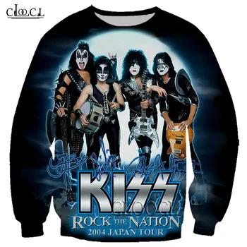 HX Piliens Kuģniecības Rock Metal Kiss Band 3D Drukas Vīriešiem, Sievietēm Hip Hop sporta Krekls Unisex Gadījuma Harajuku gada Rudenī Karstā Pārdošanas Tops