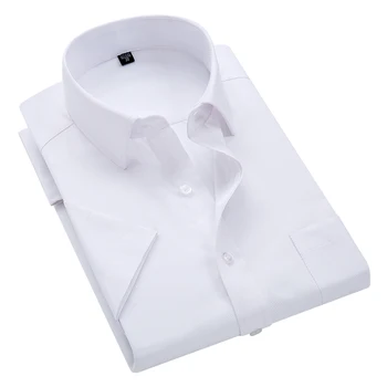 Sarža Tīru Krāsu 9XL 8XL 7XL 6XL liela izmēra Vīriešu Krekls ar Īsām Piedurknēm Slim Fit Oficiālu Vīriešu Balts Krekls Vīriešu Biznesa Sociālo Krekli