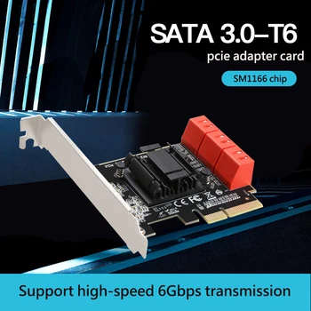 6Gbps PCI Express ASM1166 PCIe sata 6G paplašināšanas Karti sata 3.0 adapteris HUB PCI express 4X SATA Adapteri Datoru komponentes