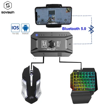 Plug and Paly Gamepad PUBG Mobilo Kontrolieris Spēļu Tastatūra, Pele Converter Bluetooth 5.0 For Android Tālrunis Adapteris IOS