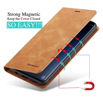 Ādas Gadījumā Samsung S9 S9Plus Luksusa Flip Kartes Turētājs Magnētiskajām Seifs 360 Segtu Coque Samsung Galaxy S9 Plus Silikona
