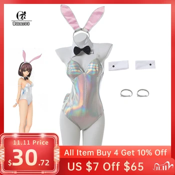ROLECOS Anime Saenai Varone nav Sodatekata Cosplay Megumi Kato Sexy Bunny Girl Kostīmu Sievietes Sexy Kostīmu Jumpsuit