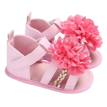 Bērnu Meiteņu sandales Salds vasaras Princese kurpes liela Ziedu Gultiņa Zīdaiņiem un Papildus Mīksto Soled Kurpes 0 līdz 18 mēnešu Sandales bērniem