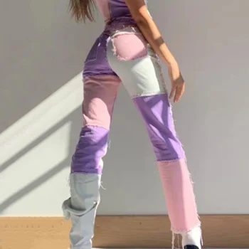 Augstas Starām. Jeans Sieviešu Ikdienas Ilgi Trouses Dāmas Lupatu Modes Džinsa Bikses, Capri Kabatas Streetwear 2020