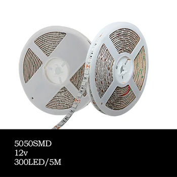 5050 SMD 5M LED Augt Lampas Pilna Spektra LED Strip Gaismas IP33 IP65 DC12V 300 Led Izaugsmes Lampas Phytolamp efektu Izraisošo Augu Istaba