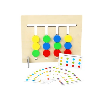 Jaunā Stila Loģika Double-sided Bērnu Izglītības Rotaļlietas, Dāvanas, Montessori Koka Bērnu Rotaļlietas Četras Krāsas/augļi, kas atbilst Spēles