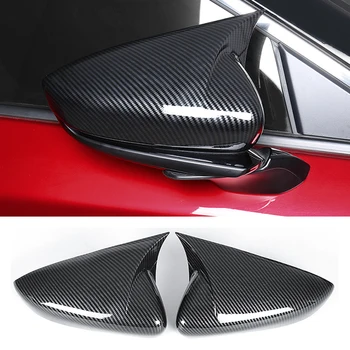 Oglekļa Šķiedras ABS Atpakaļskata Spoguļa Rāmja Apdare Fit 2019 2020 Mazda 3 Spoguļa Ietilpst Uzlīmes Eksterjera Daļas Stils 2gab