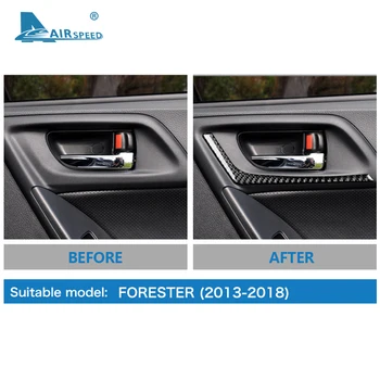 ĀTRUMS par Subaru Forester 2013 2016 2017 2018 Piederumi Oglekļa Šķiedras Interjera Automašīnas Aizmugurējo Durvju Roktura Apdare Uzlīmes