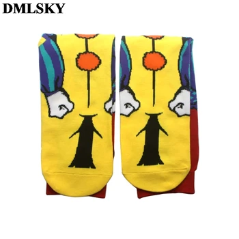 20pairs/daudz DMLSKY Biedējošu klauns Smieklīgi, Zeķes, Sieviešu, Vīriešu Modes 3D Apdrukāta Kokvilnas Zeķes Karikatūra Zeķes Jaunums Zeķes M3719