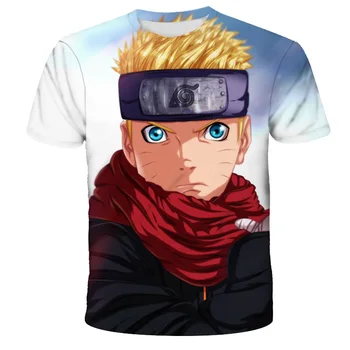 Vasarā Bērni 3D T-krekls Naruto Īsām piedurknēm anime Krekls Iela Kostīmu Hip-hop Kostīms Zēniem un meitenēm no 4 līdz 14 gadiem T-krekls topi