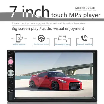 Auto Mp5 Player Multivides FM Stereo Radio Ielikt Karti, Bluetooth Atskaņotājs, Touch Screen Audio Atbalsts Atpakaļskata Kamera, Android vai IOS