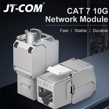 5GAB 10GB Cat7 Tīkla Aizsargātas RJ45 Moduļa Toolless Cat7 Tīkla Keystone Jack Straight-Throustgh Adapteris Savienotājs