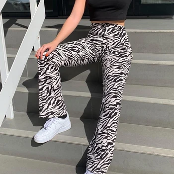 Weekeep Zebra Bikses Dzīvnieku Drukātā Veidā Harajuku Augstas Starām. Bikses Dāmas Gadījuma Streetwear Bikses Sievietēm 