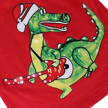 Ziemassvētku Dinozauru Pidžamas Bērniem Zēni Ziemassvētki Sleepwear Komplekts Bērniem Santa Claus Apģērbs Bērniem Kokvilnas Pjs