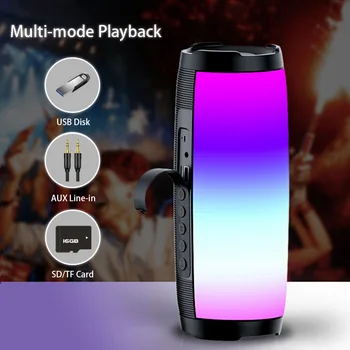 Portatīvie Skaļruņi Bluetooth Kolonnas Bezvadu Bluetooth Skaļruni, Spēcīgs Augstu BoomBox Āra Bass HIFI TF FM Radio ar LED Gaismas