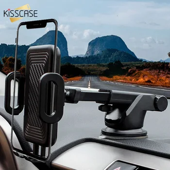 KISSCASE Auto Telefona Turētājs Priekš iPhone, Samsung Universal Vējstikla Paneļa Tālruņa Turētājs Tālruni Automašīnu Gaisa Vent Mount Stāvēt