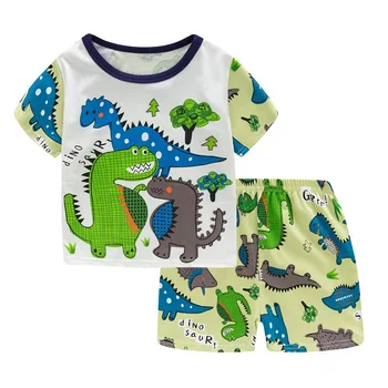 SAILEROAD Vasarā Bērniem Dinozauru Pidžamas Bērniem Kokvilnas Autobusu Auto Īsām Piedurknēm Pidžamas Bērniem Pijama Infantil Bērnu Drēbes Sleepwear