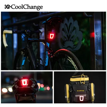 CoolChange Velosipēdu Gaismas USB Uzlādes MTB Bike Light Daudzfunkcionālai Ūdensnecaurlaidīgs Velo Brīdinājuma Gaismas Ķiveres Velosipēdu Flash Gaismas