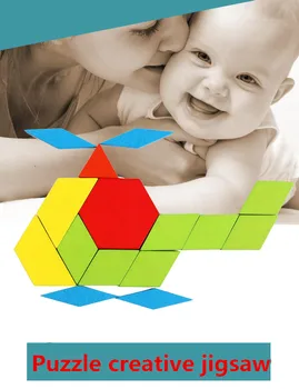 Montessori 155pcs Koka Jigsaw Puzzle Board Uzstādīt Krāsains Bērnu Montessori Izglītības Rotaļlietas Bērniem Mācību Jaunattīstības Rotaļlietas