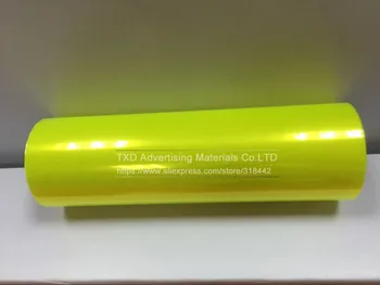 30cmx9m/daudz Augstas Kvalitātes Fluorescējoši dzeltena Spīdīgs Auto Lukturu Tonējums Auto Gaismas Dūmu Taillight Vinila Plēve FedEx Bezmaksas Piegāde