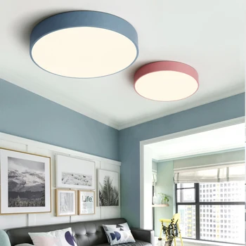 LED Griestu Gaismas Mūsdienu Kārta 5cm Super Plānas lampas Dzīvojamā Istaba Guļamistaba Virtuves Virsmas Mount Flush Panelis Tālvadības Cepums