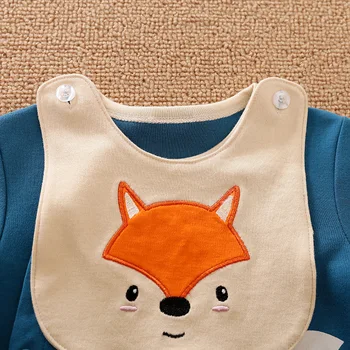 Jaundzimušais Zēns, Apģērbu Komplekts Organiskās Kokvilnas Ziemas Kombinezons Bērniem Jaunas Dzimusi Meitene Apģērbs Romper Zīdaiņu Fox Kostīmu Lietas
