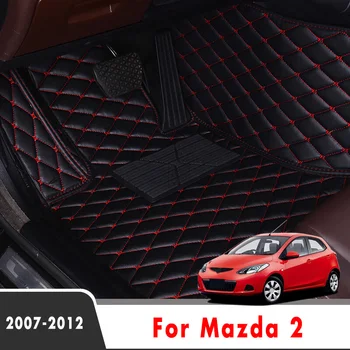 Priekš Mazda 2 2012 2011 2010 2009 2008 2007 Automašīnas Grīdas Paklāji, Interjera Aksesuāri, Ādas Paklāji Apdare, Dizains Daļas, Aizsargātu