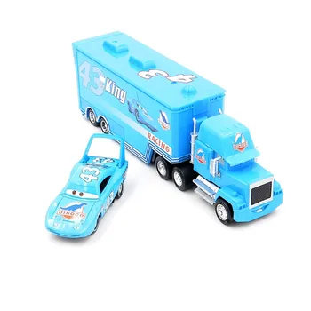 Disney Pixar Automašīnām 2gab Zibens McQueen Pilsētas Būvniecības Mack Truck Karalis 1:55 Lējumiem Metāla Modle Rotaļlietas Automašīnām Bērniem