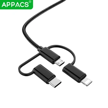 APPACS 3IN1 4IN1 Mikro USB Kabeli Fast Charger 5V2.A 3FT Datu Sinhronizācijas, Uzlādes Kabelis Maskēties Pītā Mobilais Tālrunis, Kabeļu Vairumtirdzniecība