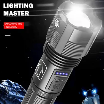 1200LM Taktiskās LED Lukturīti Ūdensizturīgs Zoom, USB Uzlādējams kabatas Lukturītis Medību Ieroci Gaismas Jaudu, Reklāmas Rokas Gaismas XHP