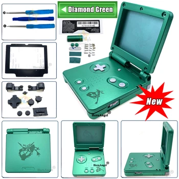 Dimanta Green Limited Edition Pilnu Korpusa Apvalks Nomaiņa Nintendo Gameboy Advance SP, lai GBA SP Spēle Konsole uz Lietu