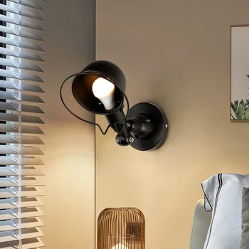 Ziemeļu sienas lampas radošā viesistaba laternas nozares vēja bagāžnieka šūpuļkrēsls roku pētījumā teikts, koridora, guļamistabas gultas lampa