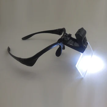 Brīvroku Acu Lupa Brilles, Lupas Izgaismotas Palielināmais Stikls ar LED Gaismas Pulksteņu Remonts Pulksteņu 1X 1,5 X 2X