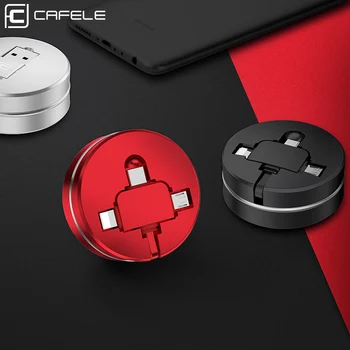 CAFELE USB C Tipa Kabeli Ātrās Uzlādes 3 in 1 bagāžnieka Micro usb kabelis iphone x xr 7 redmi Huawei Datu sinhronizācijas Atbalsts