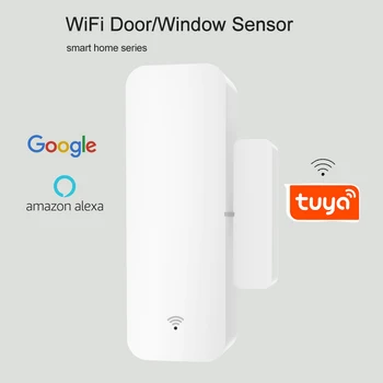 10 gabali Tuya WiFi Durvju Sensors, Smart Durvis Atvērtas/Aizvērtas Detektori, Smartlife APP Wifi Logu Sensors Darbu ar Alexa,Google Home