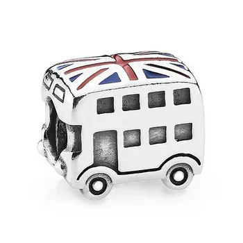 DIY Šarmu Galaxy Swirls Ariel ' s Shell Londonas Divstāvu Autobusa 925 Sterling Sudraba Pērlītēm Fit Pandora Rotaslietas Aproces