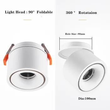 Aptumšojami Led Downlight 15W 10W LED Prožektora Griestu lampa 360 Grādu Grozāms LED Spot Apgaismojums, Lai mājās apgaismojums