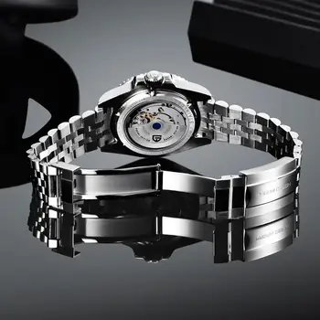PAGANI DIZAINA Luksusa Vīriešiem Automātiska rokas Pulkstenis Nerūsējošā Tērauda GMT Skatīties Top Zīmolu Safīra Stikls Mehāniskās Skatīties reloj hombre