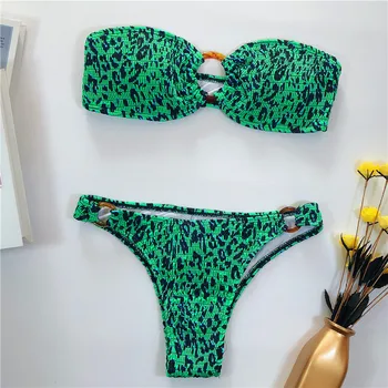 Peachtan sexy peldkostīms, leoparda sieviešu Lenta bikini komplekts 2020. gadam Mikro peldkostīmi sieviešu High cut peldkostīms Vasaras peldētāju biquini
