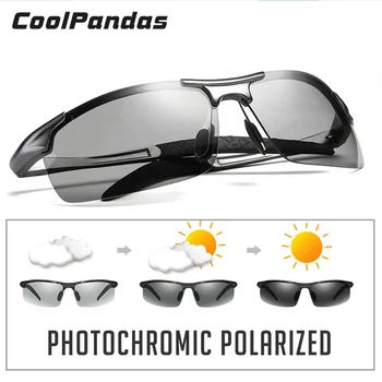 Photochromic HD Saulesbrilles Vīriešiem Polarizētās Hameleonu Brilles Zvejas Braukšanas Toņos, Saules Brilles Vīriešu Diena Nakts oculos gafas lentes