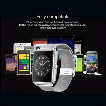 Augstākās Kvalitātes Z60 Smart Skatīties Plus Metāla Siksniņu Bluetooth Rokas Smartwatch Atbalsta Sim TF Karti Android, IOS PK S8 SVB 8