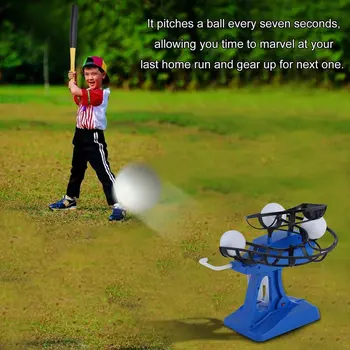 Mini Kids Beisbola Prakses Regulējams Inteliģento Automātisko Pitching Mašīna Sporta Iemācīties Spēlēt Instrumentu, Zils